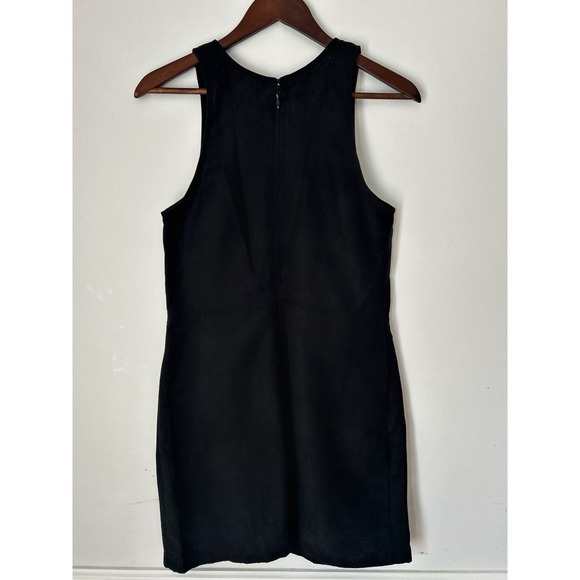 Hollister Black Suede-Look Embroidered Mini Dress Boho Festival Chic L - Picture 9 of 9